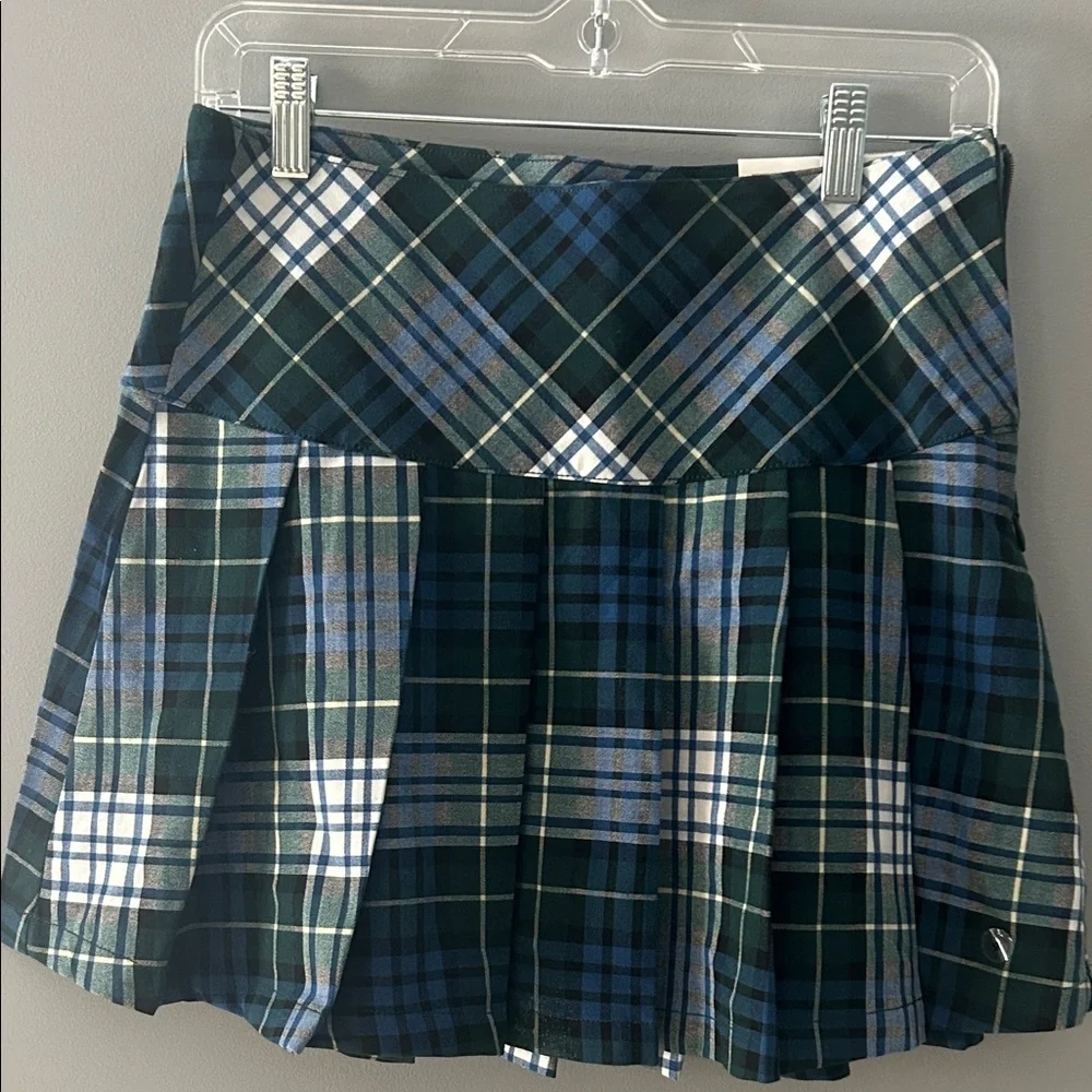 American Eagle Outfitters Plaid Mini Skirt - Blue and Green - Picture 4 of 8